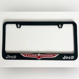 Jeep Trail Hawk License Plate Bracket Frame Metal Matted Black